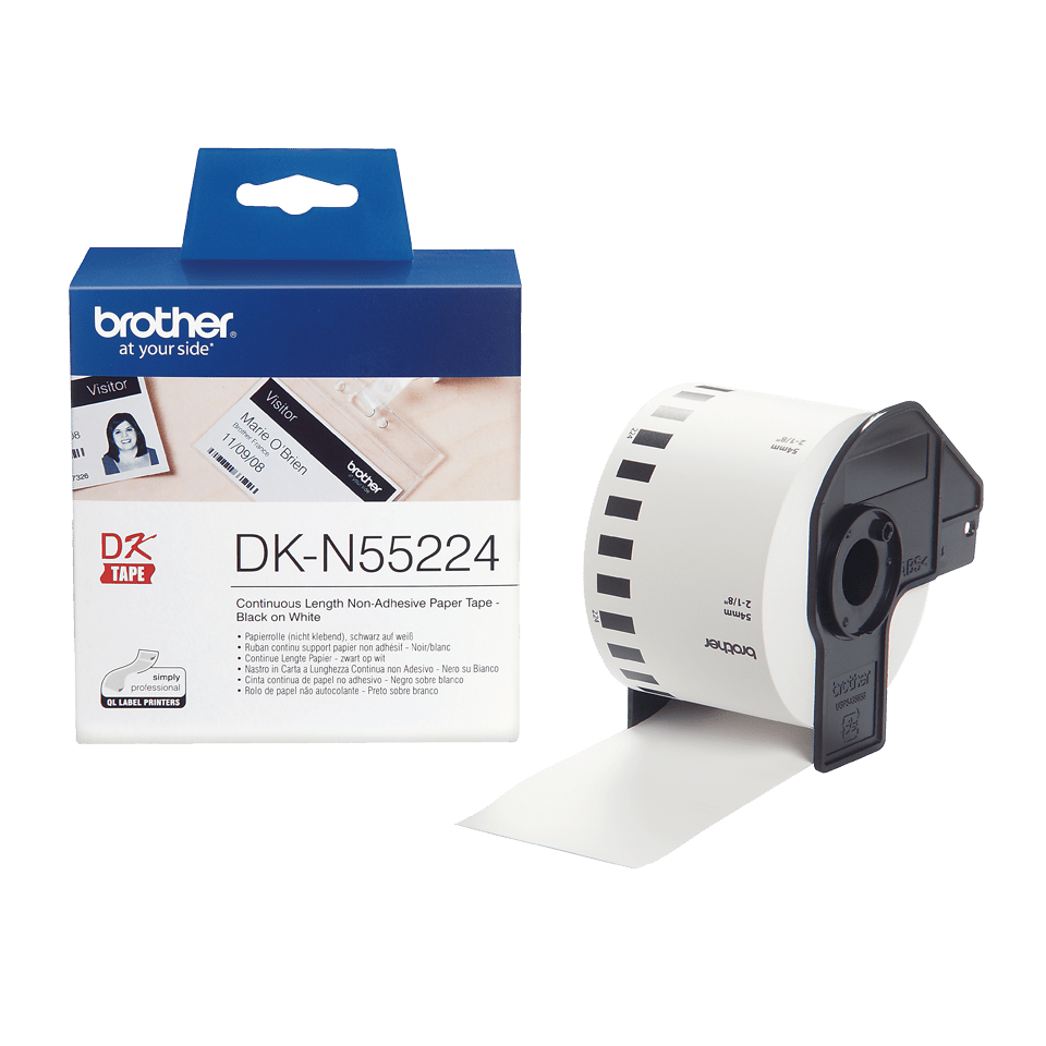 [DKN55224] Rouleau continu papier sans adhésif Brother DK-N55224 / DKN55224, noir sur blanc, 54 mm x 30,48 m