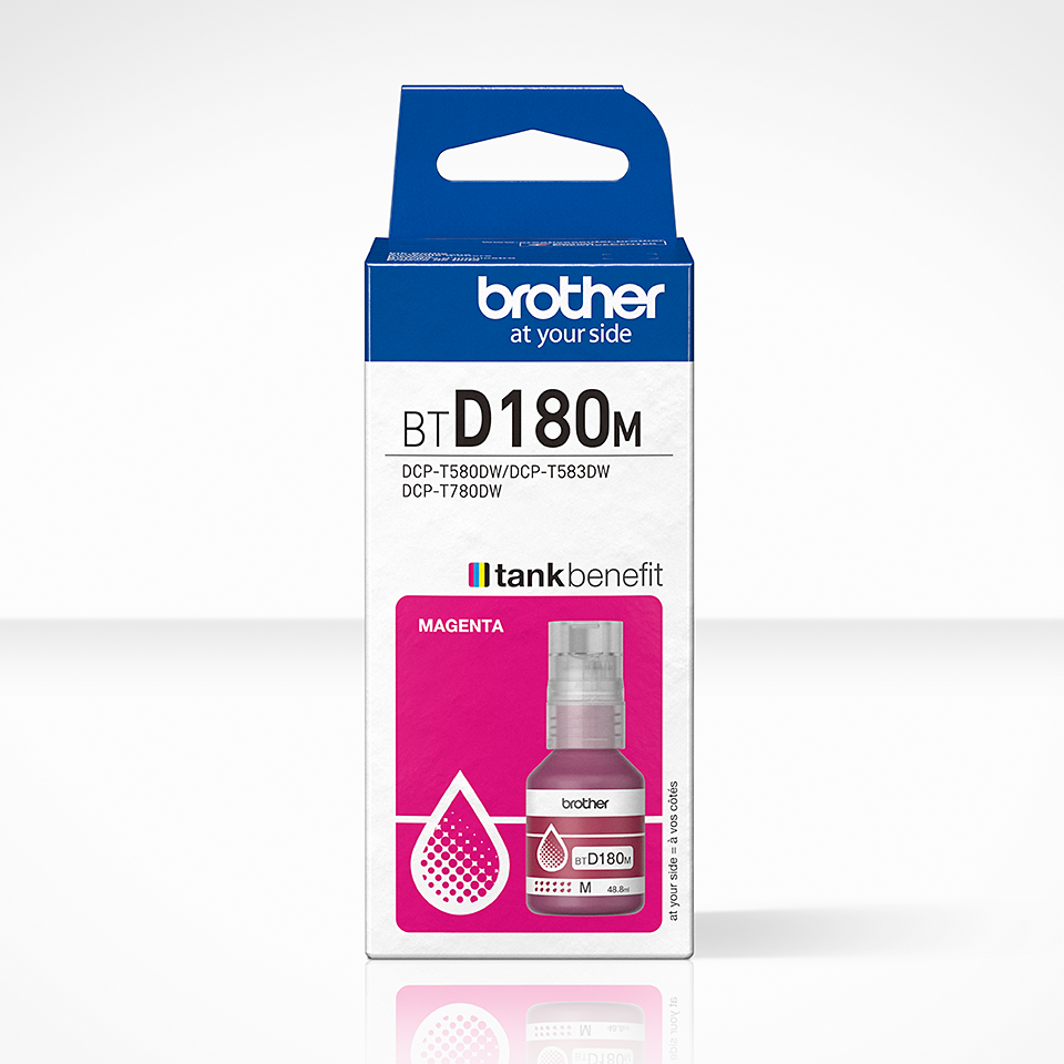 Bouteille d'encre Brother BT-D180M / BTD180M magenta, 5 000 pages