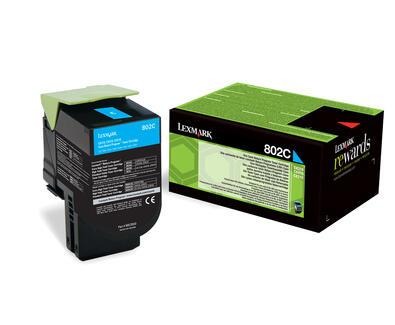 Lexmark 802C / 80C20C0 cyan toner, 1,000 pages