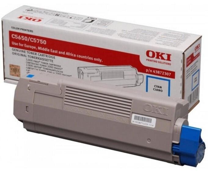 OKI 43872307 cyan toner, 2,000 pages
