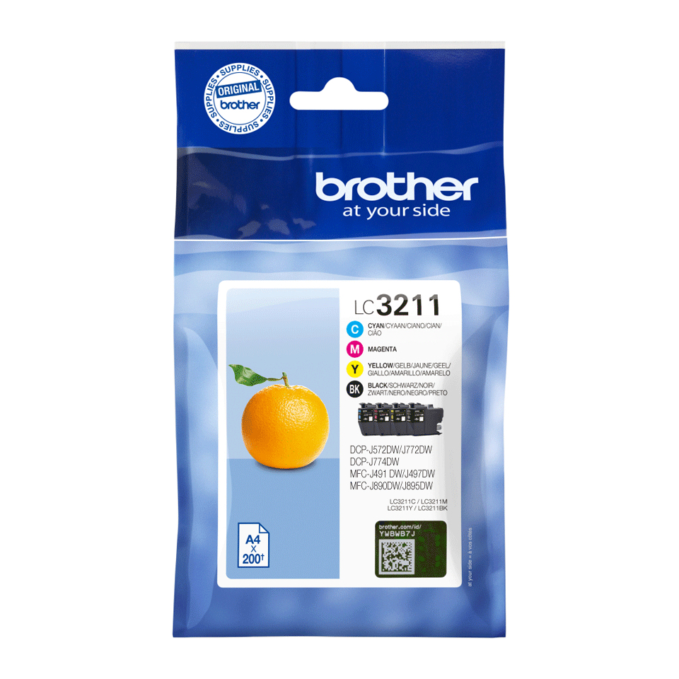 Pack cartouches d'encre Brother LC-3211VAL / LC3211VAL, 4 couleurs, 200 pages