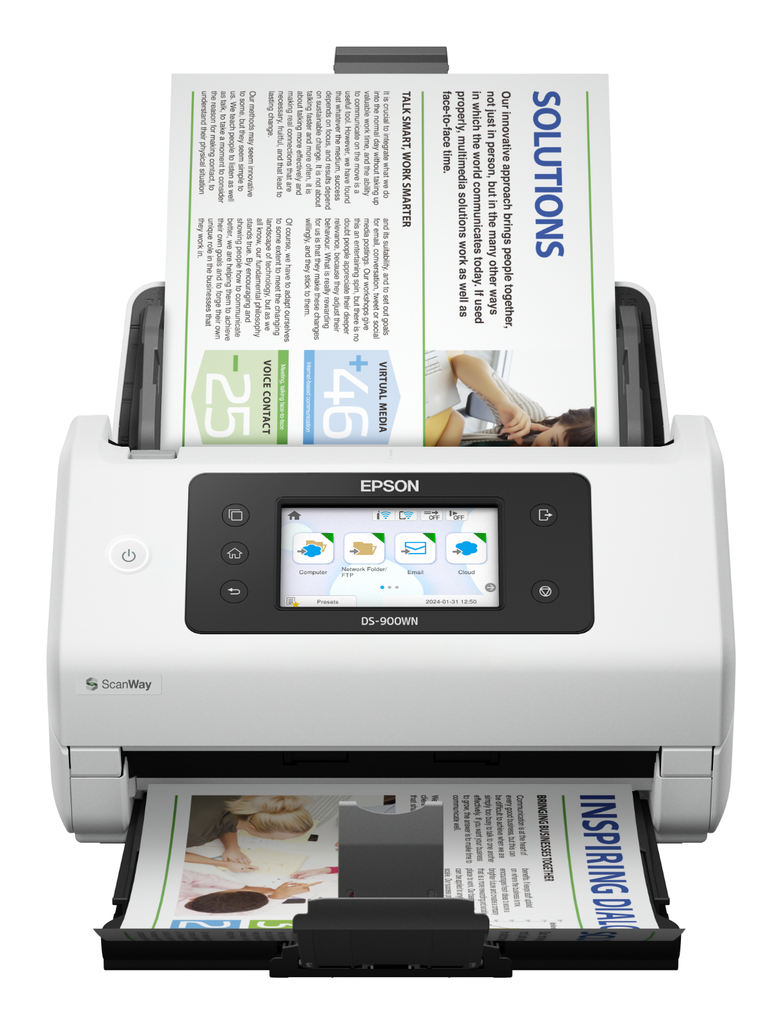 Scanner de documents Epson DS-900WN, A4, 70 ppm