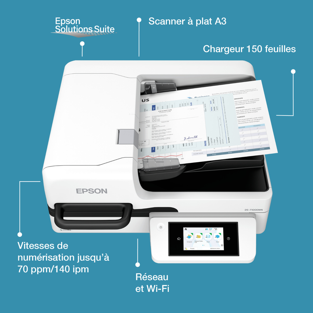 [B11B284401] Epson DS-71000WN Dokumentenscanner, A4