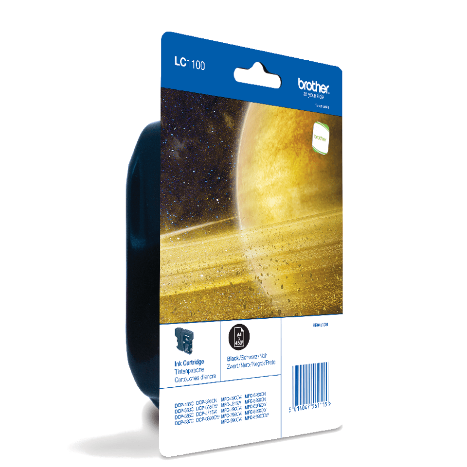 Brother LC-1100BKBP / LC1100BKBP black ink cartridge, 450 pages