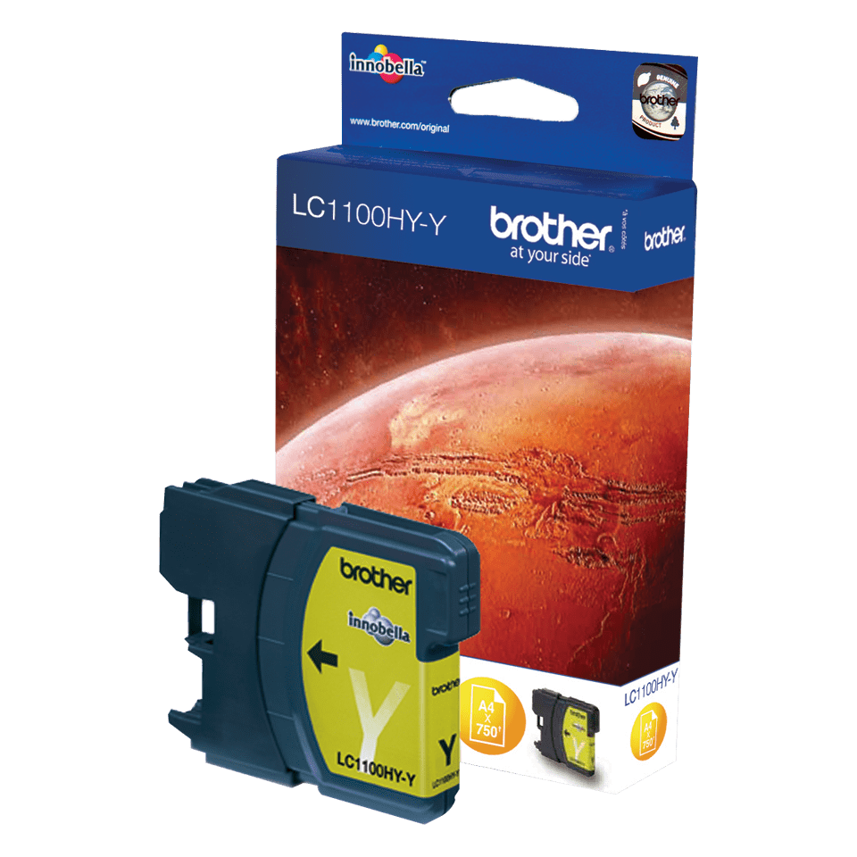 Cartouche d'encre Brother LC-1100HYY / LC1100HYY jaune XL, 750 pages