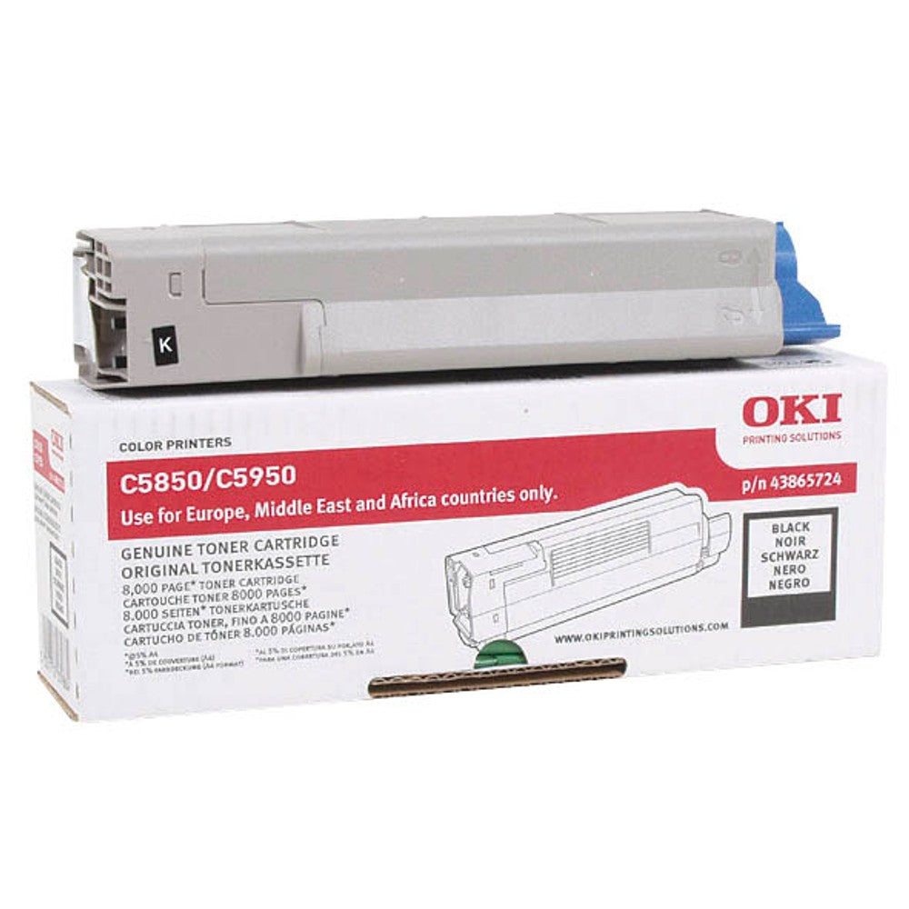Toner OKI 43865724 noir, 8 000 pages