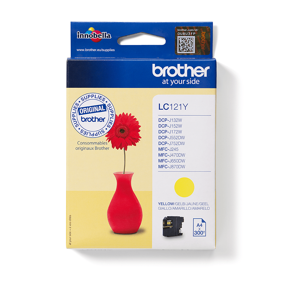 Brother Tintenpatrone LC-121Y / LC121Y Gelb, 300 Seiten