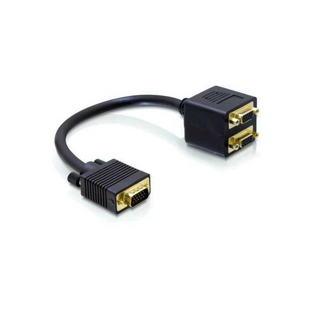 [65060] Delock 65060 VGA splitter adapter, 1 male to 2 female, 20 cm
