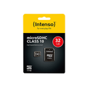 Carte mémoire microSDHC Class 10 Intenso 3413480, 32 Go, adaptateur SD