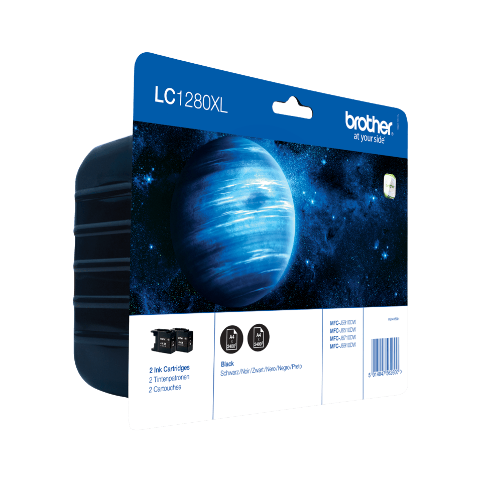 Brother LC-1280XLBKBP2 / LC1280XLBKBP2 black ink cartridge twin pack XXL, 2 x 2,400 pages