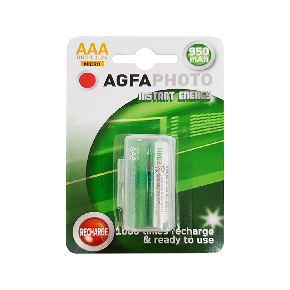 [132803944] Piles rechargeables NiMH AAA AgfaPhoto 132803944, 950 mAh, lot de 2