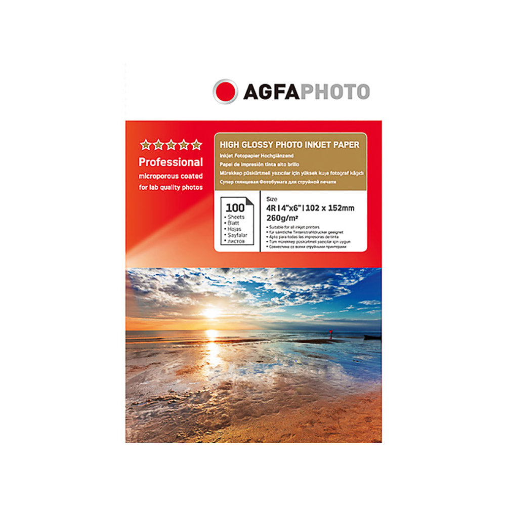 [AP260100A6] Papier photo jet d'encre brillant AgfaPhoto AP260100A6, 260 g/m², 100 feuilles