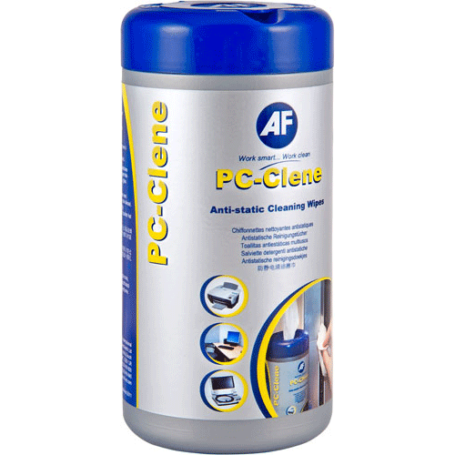 [AF1040] Lingettes nettoyantes antistatiques pré-imprégnées AF PC-Clene, boîte de 100