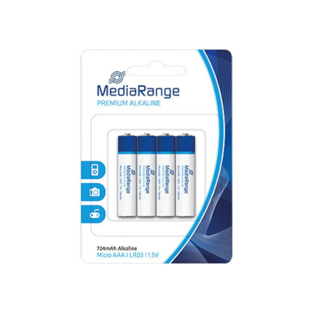[MRBAT101] MediaRange MRBAT101 Alkaline-AAA-Batterien, 1,5 V, 4er-Pack