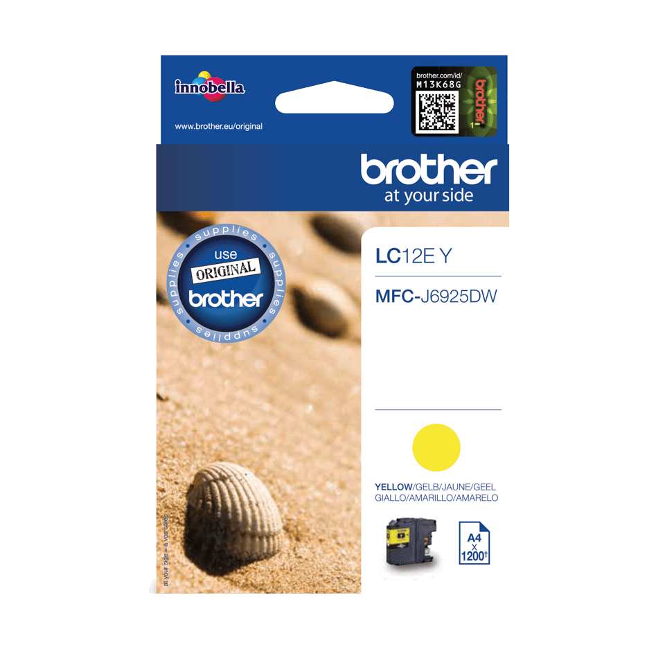 Cartouche d'encre Brother LC-12EY / LC12EY jaune, 1 200 pages