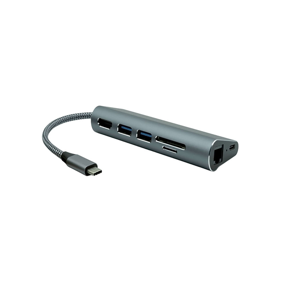[USBCMULTI7001] ProXtend USBC-MULTI7-001 7-in-1-USB-C-Multiport-Hub, 4K-HDMI, Gigabit-Ethernet, 65 W PD