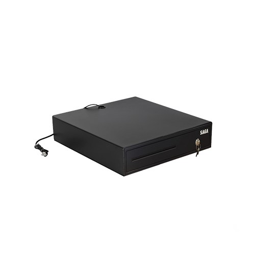 [SGDK330] SAGA SGDK-330 compact automatic opening cash drawer, 330 x 360 x 80 mm, 4 bills / 8 coins, black