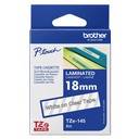 Ruban laminé Brother TZe-145 / TZE145, blanc sur transparent, 18 mm x 8 m