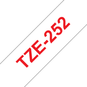 Brother Schriftband laminiert TZe-252 / TZE252, rot auf weiß, 24 mm x 8 m