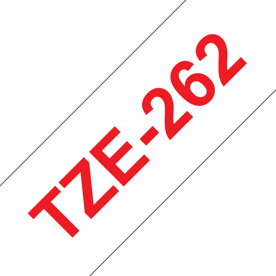 Brother TZe-262 / TZE262 laminated tape, red on white, 36 mm x 8 m