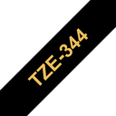 Brother Schriftband laminiert TZe-344 / TZE344, gold auf schwarz, 18 mm x 8 m