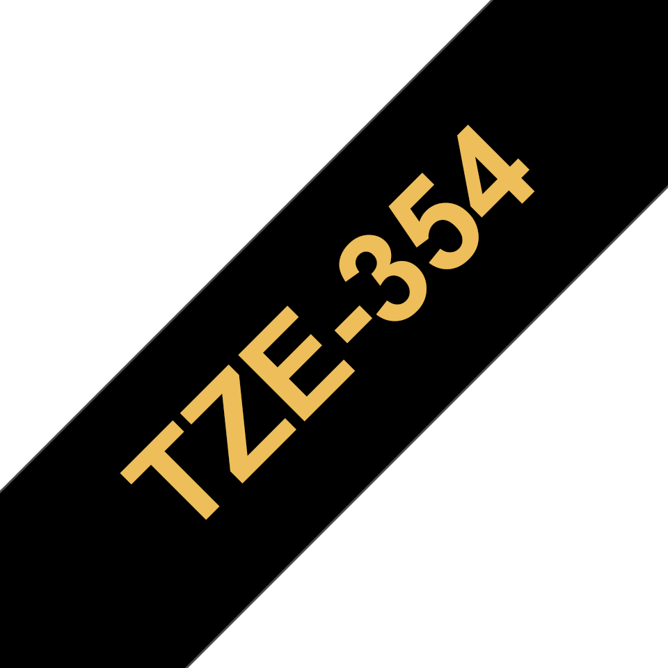 Ruban laminé Brother TZe-354 / TZE354, doré sur noir, 24 mm x 8 m