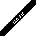Brother Schriftband laminiert TZe-315 / TZE315, weiß auf schwarz, 6 mm x 8 m
