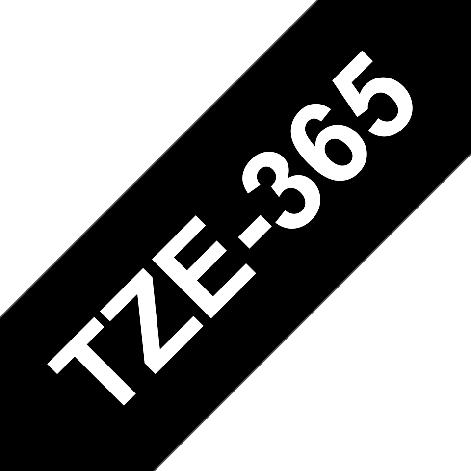 Ruban laminé Brother TZe-365 / TZE365, blanc sur noir, 36 mm x 8 m