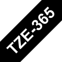 Ruban laminé Brother TZe-365 / TZE365, blanc sur noir, 36 mm x 8 m