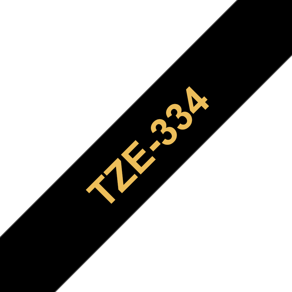 Brother Schriftband laminiert TZe-334 / TZE334, gold auf schwarz, 12 mm x 8 m