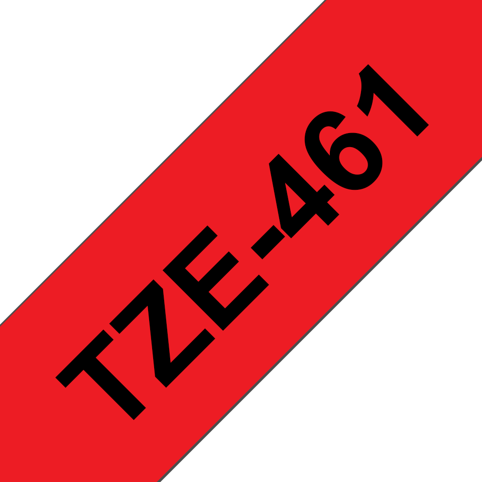 Ruban laminé Brother TZe-461 / TZE461, noir sur rouge, 36 mm x 8 m