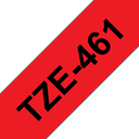 Ruban laminé Brother TZe-461 / TZE461, noir sur rouge, 36 mm x 8 m
