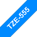 Brother Schriftband laminiert TZe-555 / TZE555, weiß auf blau, 24 mm x 8 m