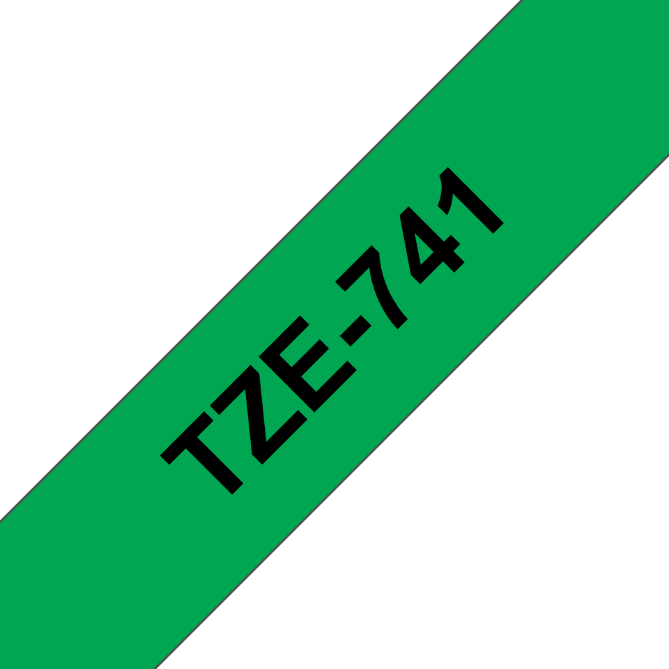 [TZE741] Brother Schriftband laminiert TZe-741 / TZE741, schwarz auf grün, 18 mm x 8 m