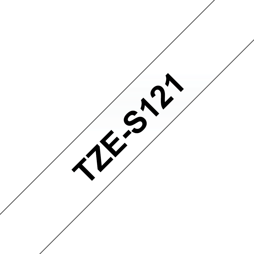 Brother Schriftband extra stark klebend TZe-S121 / TZES121, schwarz auf transparent, 9 mm x 8 m