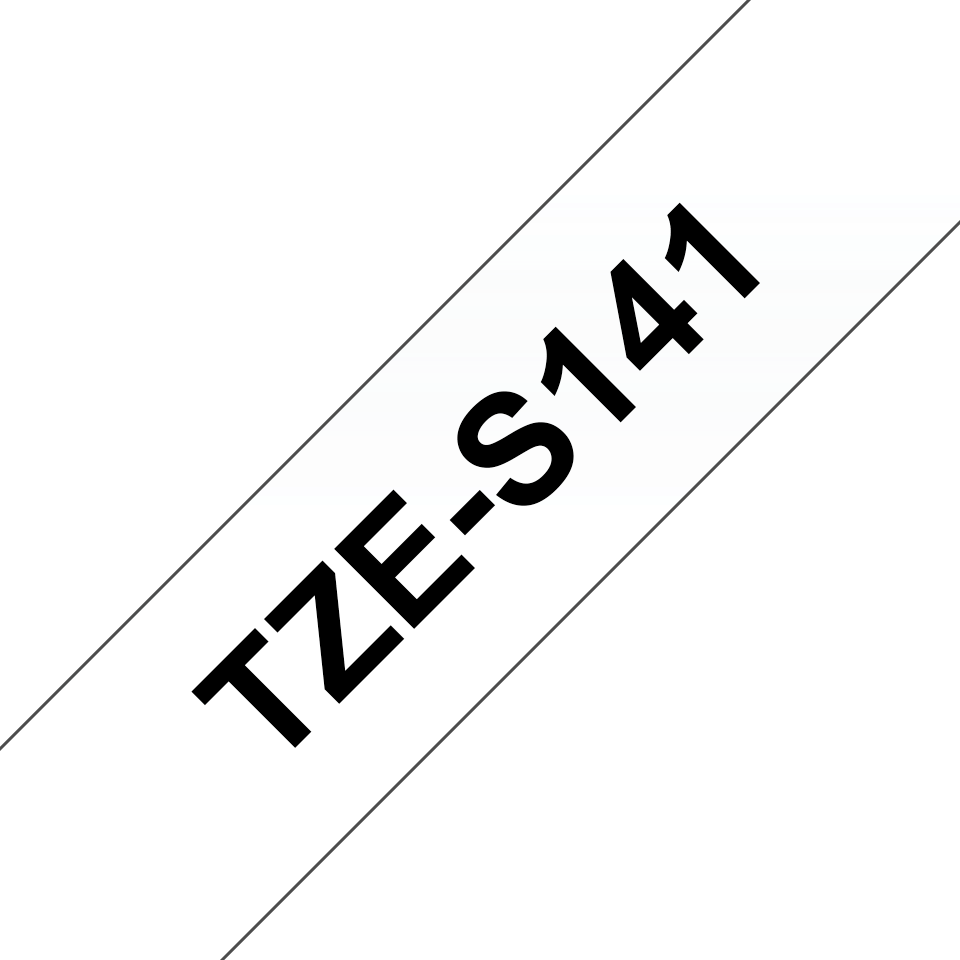 Brother Schriftband extra stark klebend TZe-S141 / TZES141, schwarz auf transparent, 18 mm x 8 m