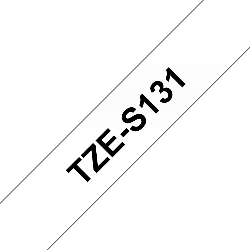 Ruban adhésif puissant Brother TZe-S131 / TZES131, noir sur transparent, 12 mm x 8 m