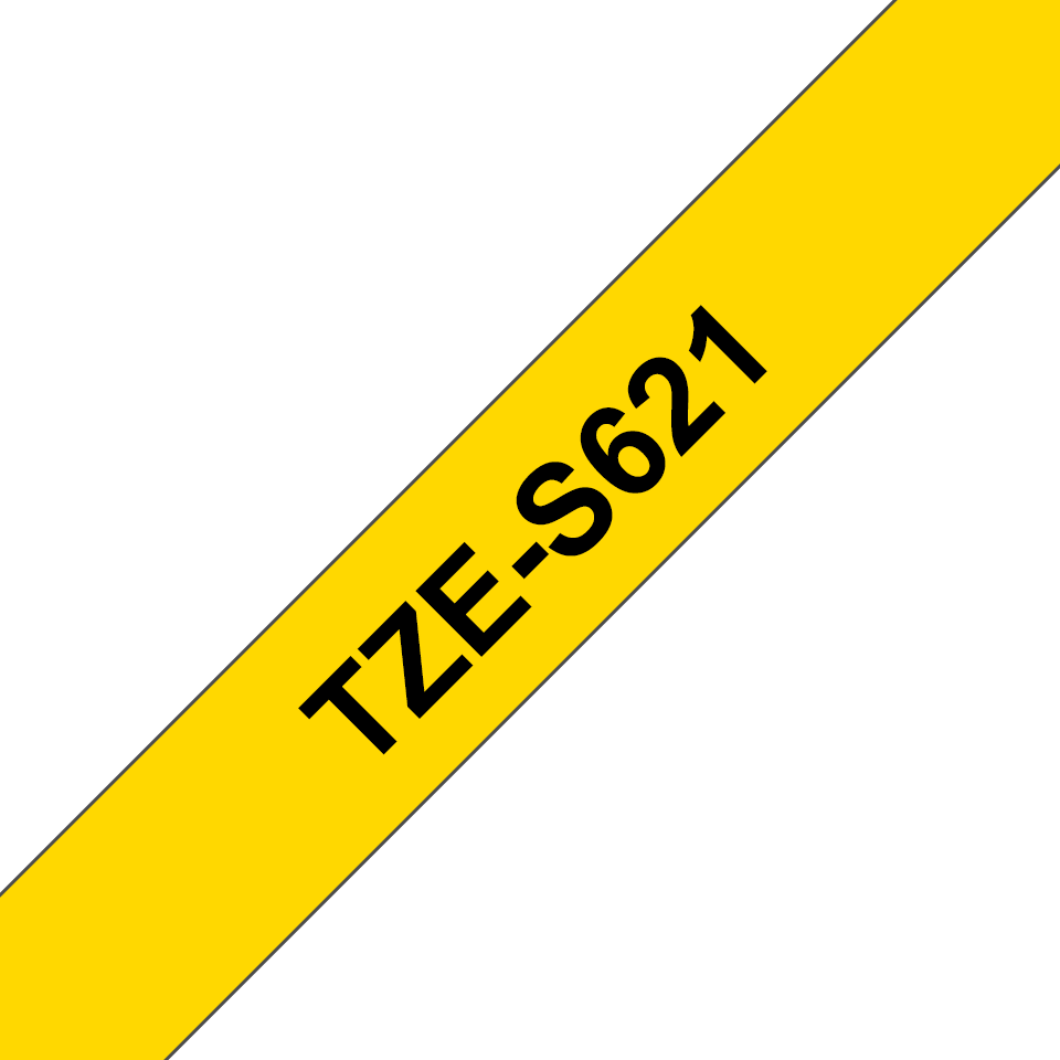 [TZES621] Ruban adhésif puissant Brother TZe-S621 / TZES621, noir sur jaune, 9 mm x 8 m