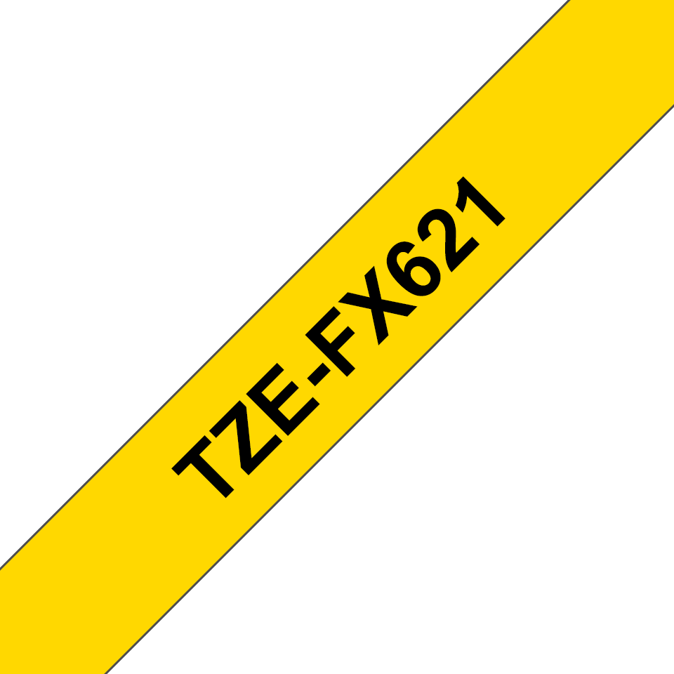 [TZEFX621] Ruban flexible Brother TZe-FX621 / TZEFX621, noir sur jaune, 9 mm x 8 m
