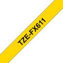Brother Flexi-Tape TZe-FX611 / TZEFX611, schwarz auf gelb, 6 mm x 8 m