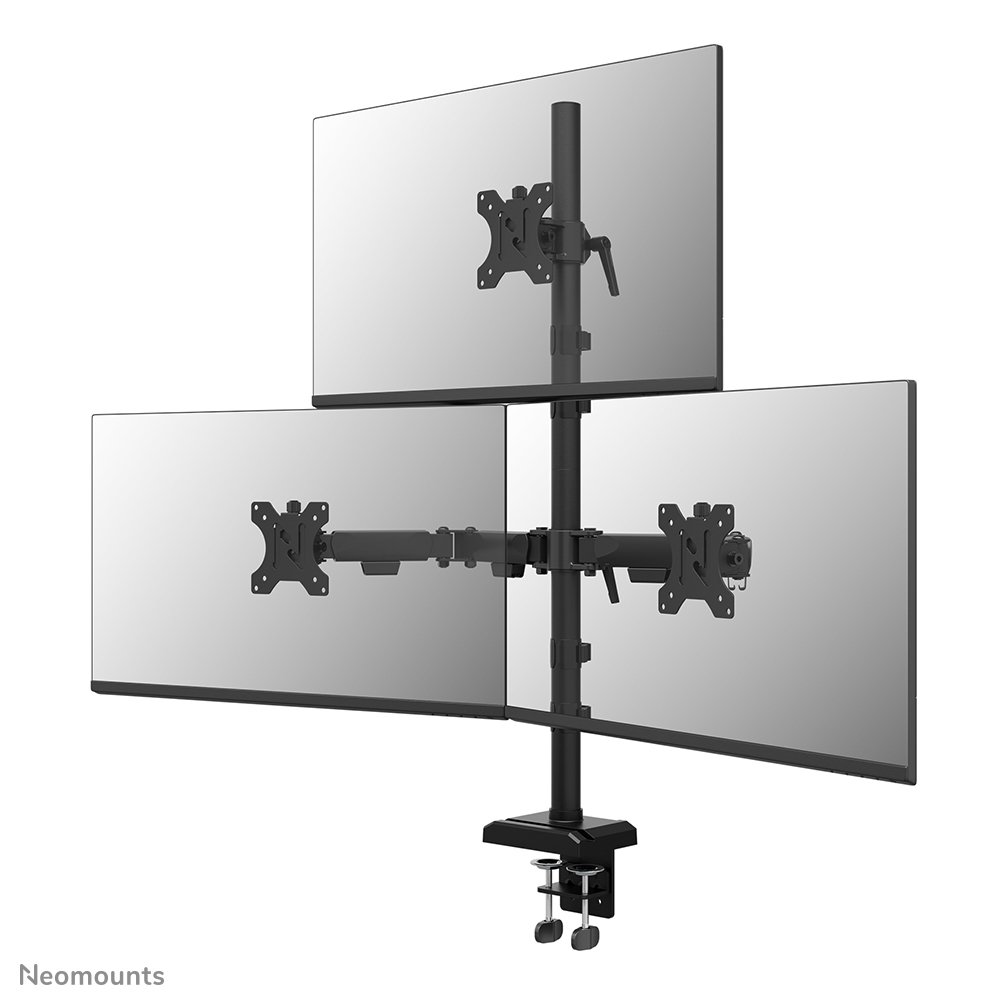 [DS60600BL21] Bras support d'écran Neomounts DS60-600BL2-1, 10 à 32 pouces, jusqu'à 9 kg, 3 écrans, VESA 75x75 à 100x100