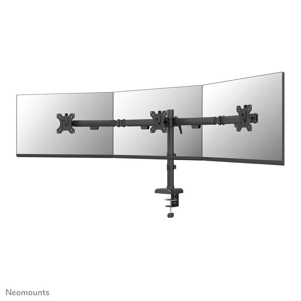 [DS60600BL3] Bras support d'écran Neomounts DS60-600BL3, 10 à 27 pouces, jusqu'à 6 kg, 3 écrans, VESA 75x75 à 100x100