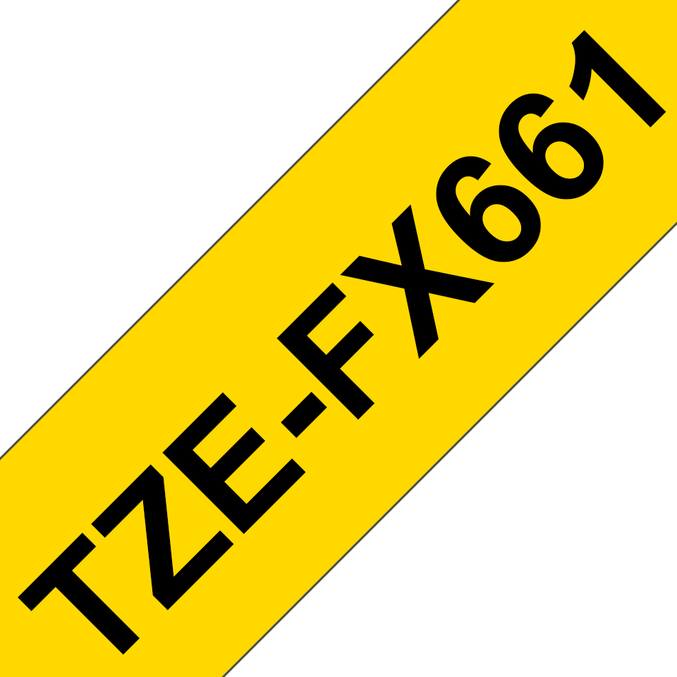 [TZEFX661] Ruban flexible Brother TZe-FX661 / TZEFX661, noir sur jaune, 36 mm x 8 m