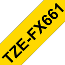 Ruban flexible Brother TZe-FX661 / TZEFX661, noir sur jaune, 36 mm x 8 m