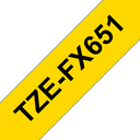 Brother Flexi-Tape TZe-FX651 / TZEFX651, schwarz auf gelb, 24 mm x 8 m