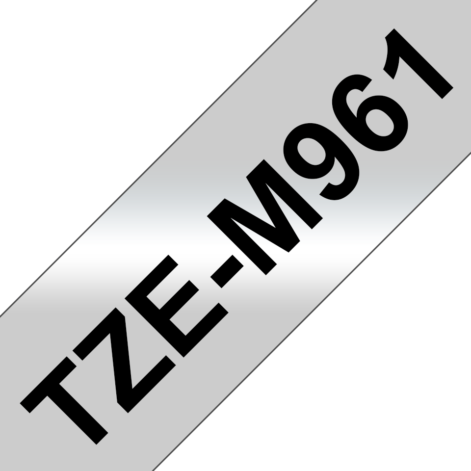 Brother Schriftband laminiert matt TZe-M961 / TZEM961, schwarz auf silber matt, 36 mm x 8 m