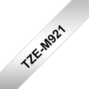 Ruban laminé mat Brother TZe-M921 / TZEM921, noir sur argent mat, 9 mm x 8 m
