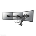 Neomounts NM-D775DX3BLACK monitor arm, 17 to 27 inch, up to 6 kg, 3 screens, VESA 75x75 to 100x100
