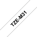 Brother TZe-M31 / TZEM31 matte laminated tape, black on matte clear, 12 mm x 8 m