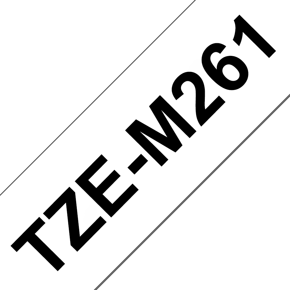 Brother Schriftband laminiert matt TZe-M261 / TZEM261, schwarz auf weiß matt, 36 mm x 8 m